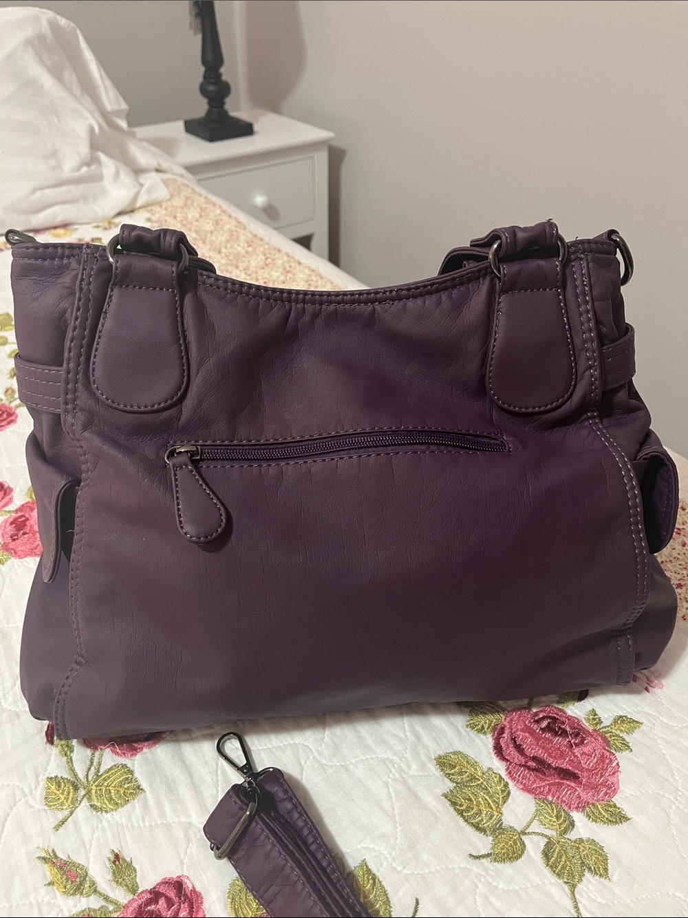 Angel Kiss Plum Purple Shoulder Bag with Removable Strap - Picture 6 of 12